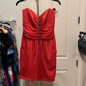 Mystic Red Dress with Gold Sparkle